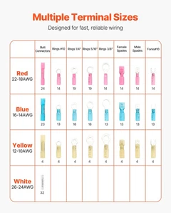 Heat Shrink Wire Connectors, 320PCS, Electrical Waterproof Crimp Connectors Term - Picture 1 of 10