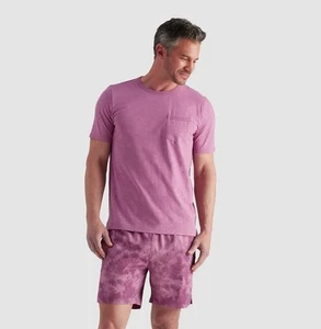 Right of Way R.O.W Men's Parker Crew Short Sleeve Pocket Tee in Bordeaux Small - Picture 1 of 6