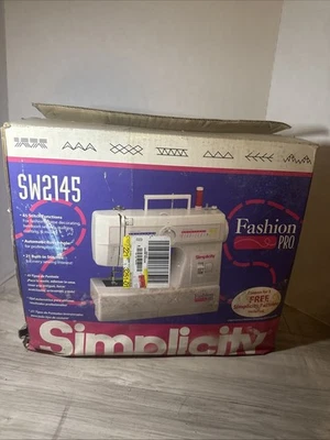 Simplicity Fashion Pro sw2145 Zig-Zag Portable Sewing Machine-Runs Great W/Box - Image 1 of 4