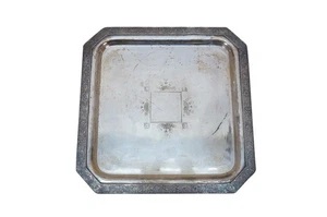Antique Art Deco Middletown Square Silver Plate Bar Serving Vanity Tray 11" - Picture 1 of 10