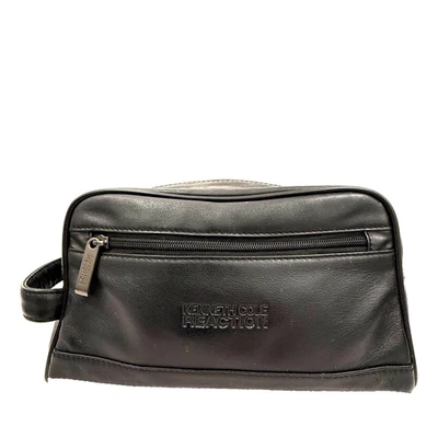 Kenneth Cole Reaction Imitación Cuero Aseo Afeitado Organizador Bolsa de Viaje Logo Cremallera Foto 1 de 4