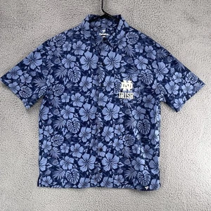 Notre Dame Fighting Irish Fanatics Blue Hawaiian Shirt Men’s Size Large A4 - Picture 1 of 7