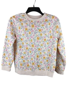 Cat & Jack Girls Crewneck Microfleece Pullover Sweatshirt Size Large Floral - Picture 1 of 7