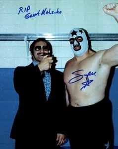 GCW Masked Superstar Hand Signed AX Bill Eadie Great Malenko WWF WWE 8X10 Photo - Picture 1 of 5