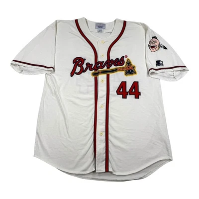 Camiseta De Colección Atlanta Braves Para Hombres XL MLB Béisbol Starter Hank Aaron 44 Años 90 Foto 1 de 4