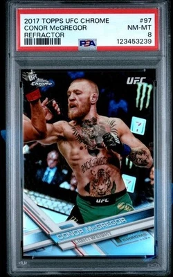 PSA 8 - 2017 Topps UFC Chrome CONNOR MCGREGOR Refractor #97 (3239) - Image 1 of 2