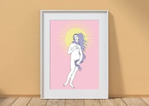 A3 birth of venus danish pastel wall art print pink decor greek poster 90's - Picture 1 of 3
