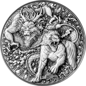 Chinese dragon and tiger 2022 | 2oz silver | Tokelau - Picture 1 of 7