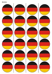 24X PRECUT GERMAN FLAG FOOTBALL EDIBLE WAFER PAPER, CUPCAKE, CAKE TOPPERS 1192 - Picture 1 of 1