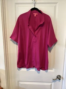 Isaac Mizrahi S/S Fuschia Pullover Top In Size XL - Picture 1 of 4