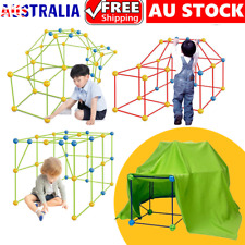 Kids Construction Fort Building Kit 175pcs Castles 3D Play House Tent Toy Gift