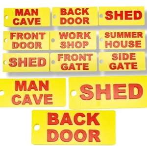 Everyday Essential Keychain – 3D Printed – Bright Colours Tag Garage Shed Sauna - Foto 1 di 14