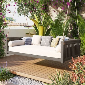 Country Style Twin Size Garden Front Porch Day Bed Swing for Relaxation At Home - Picture 1 of 11