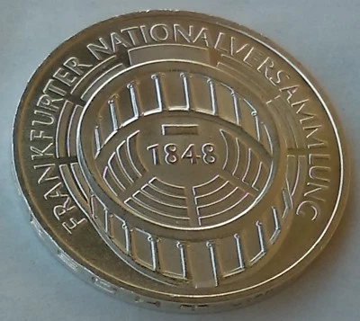 5 marcos 1973. G - Moneda de plata Alemania, ¡Asamblea Nacional de Frankfurt! Foto 1 de 2