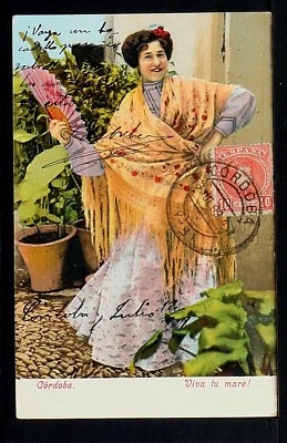 3051.-CÓRDOBA -Viva tu mare! (Enviada a México en 1909)(Tarjeta Sin División) - Imagen 1 de 2