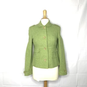 Giacca Banana Republic tweed lana verde donna taglia small aderente foderata usata in ottime condizioni  - Foto 1 di 4