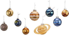 Kurt Adler 50-70MM Noble Gems Planet Solar System 9-Piece Ornament Set, Multi