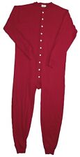 Vintage 90s,  J. CREW Red Cotton Jersey Union Suit, 1-Piece, Long Johns, Size M,