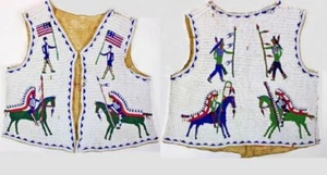 Gilet con perline Powwow Regalia vecchio stile americano Sioux completo con perline PRV217 - Foto 1 di 3