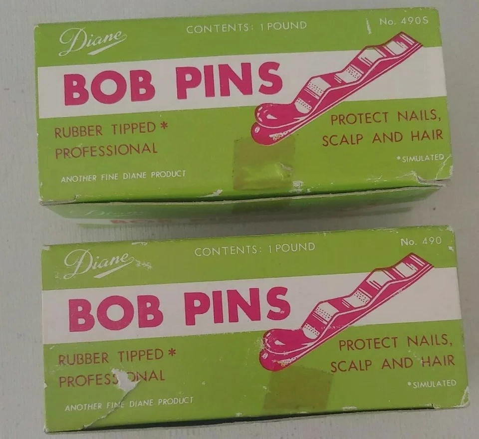 Prendedores vintage Diane Bob No. 490 1 Lb. Cajas 1 Plata 1 Bronce Foto 1 de 1