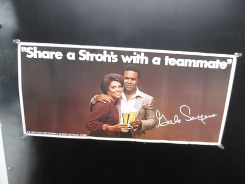 1980 Chicago Bears Football Star Gayle Sayers Stroh's Beer Advertising Poster Cover