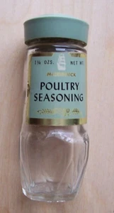 McCormick Geflügel Gewürz leere Glasflasche Vintage Hergestellt in den USA Bauernhaus Deko - Bild 1 von 2