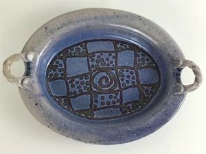 Vtg Tae Studio Pottery Stamped Logo Double Handled 13" Shallow Oval Casserole - Picture 1 of 7