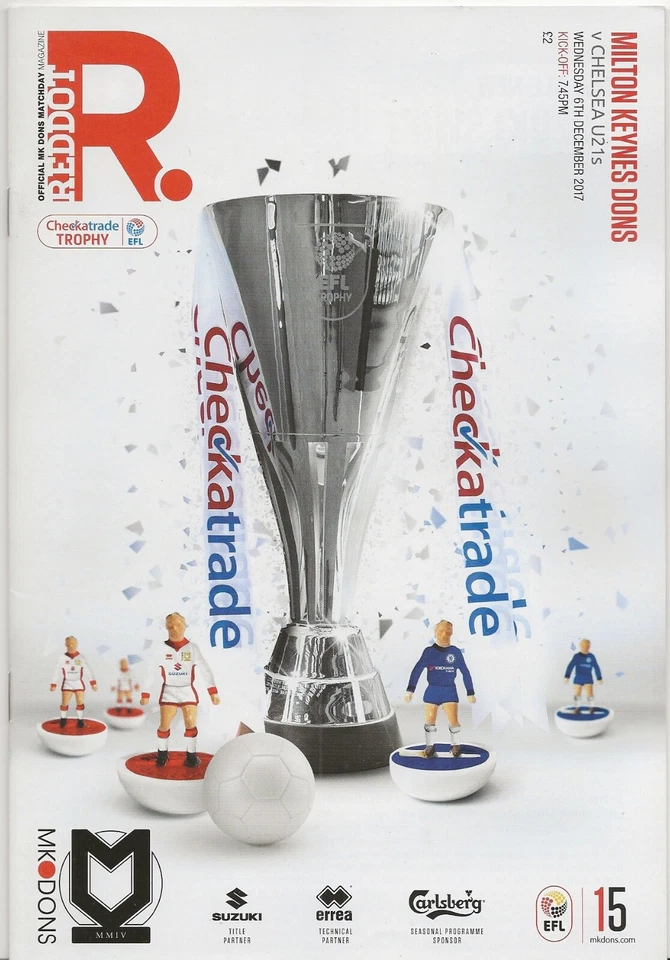 2017/18 Milton Keynes Dons v Chelsea U21 Checkatrade Trophy Programme - Under 21 - Image 1 of 1