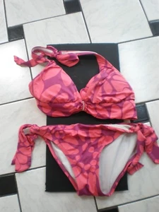 NEW BEACH WEAR GIRLS FLORAL PINK PERRY ELLIS SMALL SWIMSUIT BATHING SUIT BIKINI - Picture 1 of 4