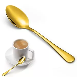 12 Pcs Gold Demitasse Espresso Spoons Set 4.7" Mini Coffee Spoons Tiny Tea Spoon - Picture 1 of 7