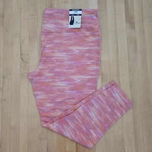 Terra & Sky Leggings 3X Orange Pink High Rise Fitted Ankle Womens 24W-26W NWT - Picture 1 of 16