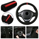 Modern Black Car Steering Wheel Cover 38cm Diameter Anti Slip Suede Material