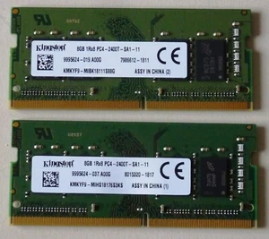 Kingston Laptop Memory 16GB (2 x 8GB) DDR4 PC4-2400T SO-DIMMS - Picture 1 of 2