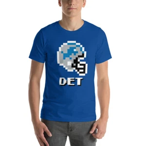 Casco de fútbol americano vintage Detroit Lions NES 8 bits Tecmo Super Bowl camiseta retro - Imagen 1 de 13