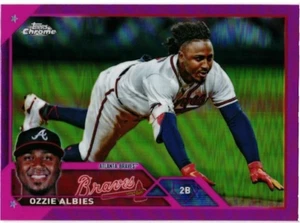 2023 Topps Chrome Pink Refractor # 196 - Ozzie Albies - Atlanta Braves - Bild 1 von 2