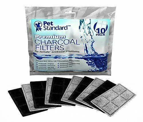 PetStandard Premium Charcoal Filters for PetSafe Drinkwell Fountains - 10 Pack