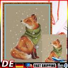 Full Embroidery Eco-cotton Thread (14CT) (Counted) Fox Cross Stitch Artwork Kit 