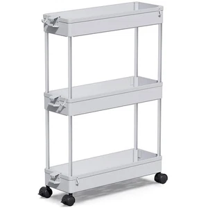 SPACEKEEPER Slim Rolling Storage Cart, 3 Tier Storage Organizer Laundry Room ... - Picture 1 of 8