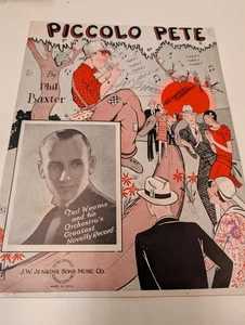 Piccolo Pete Sheet Music by Phil Baxter Ted Weems Orchestra Novelty Record Vinta - Picture 1 of 3