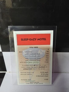 Monopoly Simpsons 2003 Spare parts SLEEP EAZY MOTEL property card - Picture 1 of 2