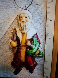 Figura de Navidad adorno vintage de porcelana de Papá Noel Silvestri 4 pulgadas - Imagen 1 de 2