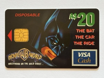 Tarjeta de crédito desechable Batman Visa en efectivo▪️DC Comics▪️Australia▪️Chip▪️Warner Bros Foto 1 de 2