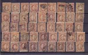 SPANIEN 1876-7 GROSSE KARTE MIT 45 x 5c GEBRAUCHT - Bild 1 von 1