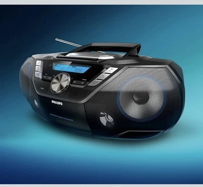 Philips AZB798T/12 CD boombox, Portable CD and Cassette FM, MP3-CD - NO DAB! - Image 1 of 4