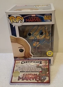 Funko POP! Marvel Captain Marvel #444 certificado de autenticidad firmado por Brie Larson. - Imagen 1 de 13