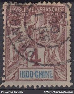 TIMBRE INDOCHINE TYPE GROUPE 4c N° 5 RARE CACHET PHAN RANG - Imagen 1 de 2