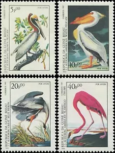 BIRDS Guinea Bissau Scott #C50 - C53 MINT NEver Hinged 1985 Audubon Flamingo etc - Picture 1 of 1