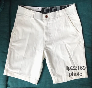 PLUGG CLOTHING Men's Shorts (SIZE 30) Flex Waist Flat Front SOLID WHITE New Tag - Picture 1 of 5