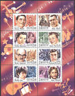 Russia, 1999 Sc#6542-6549a, Mi#756 -763. Soviet singers, 8 stamps+ M/S, MNH