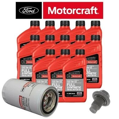 Kit de cambio de aceite de motor sintético Motorcraft 5W-40 para 11+ Ford Powerstroke 6,7 L Foto 1 de 4